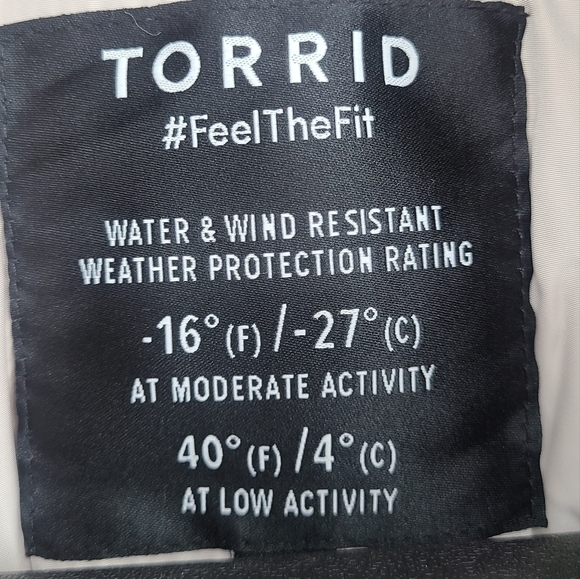 5X - Torrid | FIT & FLARE PUFFER JACKET - FUR NYLON GREY & BIRCH - Picture 10 of 11